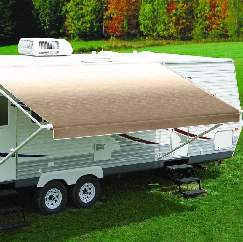 Carefree Camel Shale Fade One-Piece Replacement Vinyl Fabric for RV Patio Awnings, 13' 2" L x 8' Ext  • JU146B00