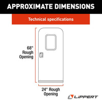 Lippert Right Hinge RV Radius Entry Door with Screen Door with Drip Cap & Threshold - 24" x 68", Polar White  • V000042326