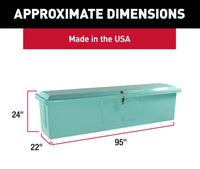 Taylor Made Stow N’ Go Fisherman’s Fiberglass Dock Box, Extra Large (24"H X 95"W X 22"D), Seafoam Green  • 83560SF
