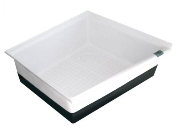 Icon RV Angled Entry Shower Pan - 24" x 23" x 10" - Polar White  • 00463