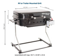 Flame King RV Trailer Mounted Grill BBQ with Carry Bag Bag, Black  • YSNHT500