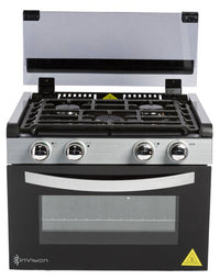 InVision 17" RV Gas Range • 3-Burner Drop-In Range • Black  • 480-2730