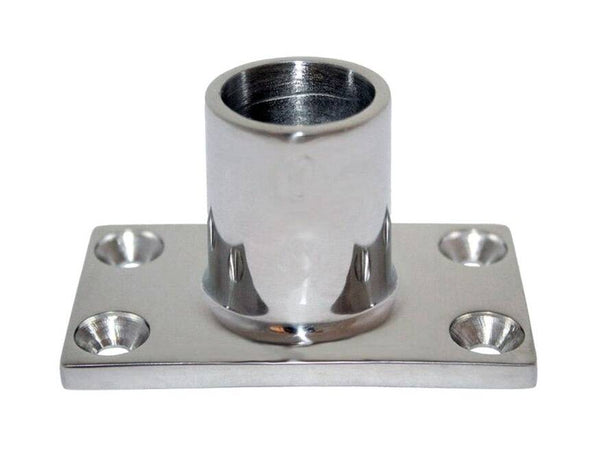 Whitecap 90° Stainless Steel Rectangular Rail Base Fitting for 7/8" O.D. Tube  • 6041C