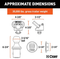 Curt OEM Puck System 2-5/16" Gooseneck Kit, Ram, 30K  • 60618
