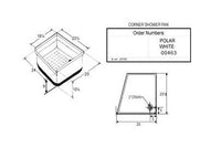 Icon RV Angled Entry Shower Pan - 24" x 23" x 10" - Polar White  • 00463