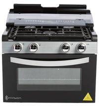 InVision 17" RV Gas Range • 3-Burner Drop-In Range • Black  • 480-2730