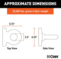 Curt Flush-Mount Lunette Ring, 35K, 2-1/2" I.D.   • 48550