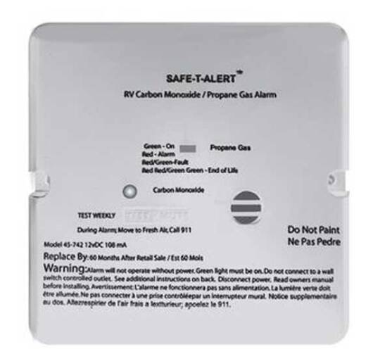 Safe-T-Alert 45 Series RV Dual CO/LP Alarm - White, Flush Mount  • 45-742-WT
