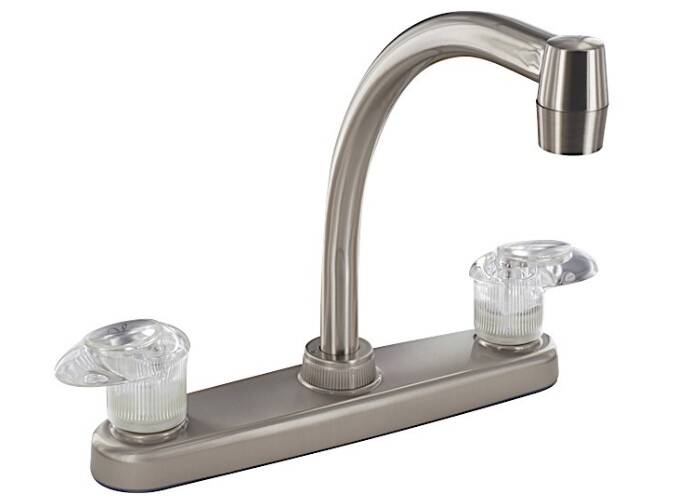 Valterra Catalina RV Two-Handle 8" Kitchen Faucet with Hi-Arc Spout, Brushed Nickel  • PF221402