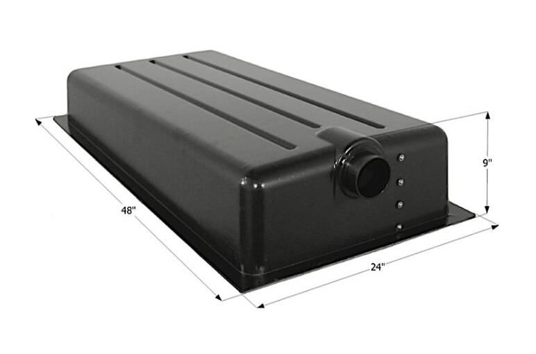 Icon Waste Holding Tank with Center End Drain & 3" Spigot Fitting - 25 Gallon Capacity  • 12369