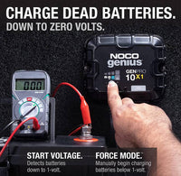 Noco 1-Bank, 10-Amp On-Board Battery Charger, Battery Maintainer, and Battery Desulfator  • GENPRO10X1