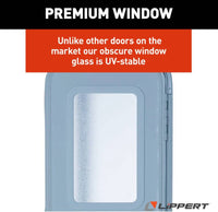 Lippert Right Hinge RV Radius Entry Door with Screen Door with Drip Cap & Threshold - 24" x 68", Polar White  • V000042326