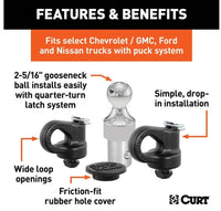 Curt OEM Puck System 2-5/16" Gooseneck Kit, Chevy, Ford, GMC, Nissan, 30K  • 60692