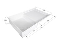 Icon RV Combo Shower Pan - 35" x 21" x 7-1/2" - Polar White  • 12893
