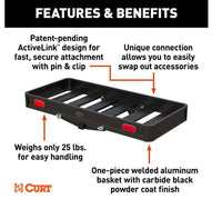 Curt Activelink 49" x 22" Aluminum Hitch Cargo Carrier  • 18415