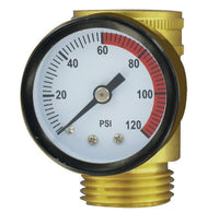 Valterra Brass Water Adapter with Pressure Gauge (3/4" FPT x 3/4" MPT)  • A01-0110VP