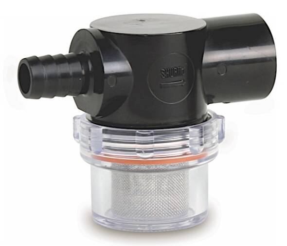 Shurflo Twist-On Water Strainer - 1/2" Barb Inlet, 1/2" Female Outlet  • 255-323
