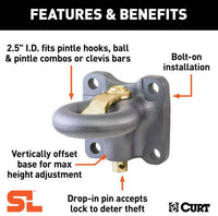 Curt SecureLatch Flush-Mount Lunette Ring, 60,000lb, 2-1/2" ID  • 48661