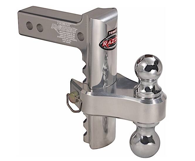 Trimax  8" Adjustable Drop Hitch With Pin, Clip, Dual 2" and 2 5/16" Balls  • TRZ8ALRP