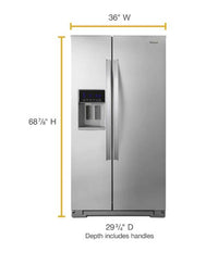 Whirlpool 36" Wide Counter Depth Side-by-Side Refrigerator - 21 cu. ft.  • WRS571CIHZ