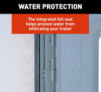 Lippert Right Hinge RV Radius Entry Door with Screen Door with Drip Cap & Threshold - 24" x 68", Polar White  • V000042326