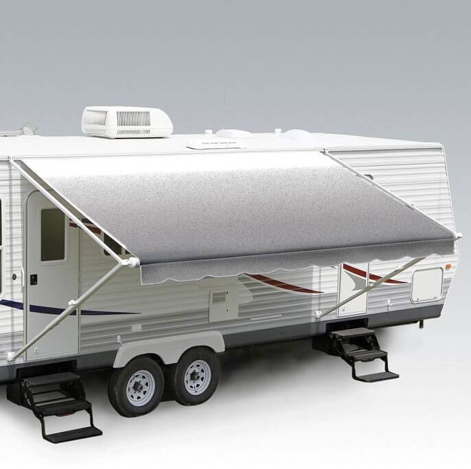 Carefree RV Awning Vinyl Fabric 14'-2" - Silver Shale Fade With White Weatherguard  • JU156D00
