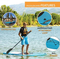 Lifetime Amped 110 Stand Up Paddleboard (SUP) with Paddle - Glacier Blue  • 90579