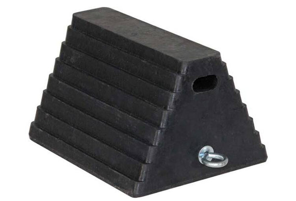 Buyers Black Rubber Heavy Duty Wheel Chock with Chain Eye  • WC1086