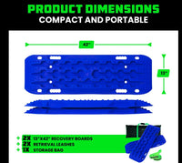 Rhino USA Recovery Traction Boards, Pair, Blue  • RG-TB42X13-BLU