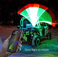 XK Glow Side by Side UTV 4' Whip Kit, XKChrome Smartphone App, Pair  • XK-WHIPB-ADV