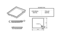 Icon RV Shower Pan - 27" x 24" x 4" - Colonial White  • 00460