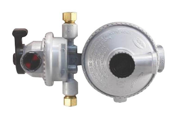 JR Products Automatic Changeover Two Stage LP Gas Regulator (1/4" FNPT Inlet x 3/8" FPT Outlet)  • 07-30395