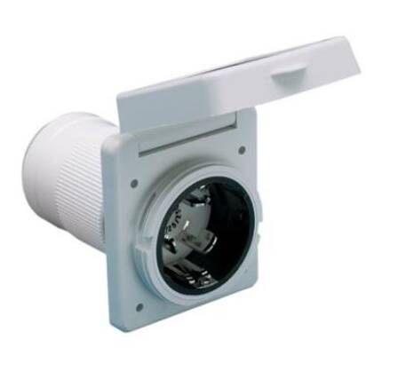 Marinco RV Power Inlet 50 Amp 125/250V, White  • 6353ELRV