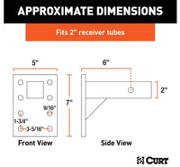 Curt Adjustable Pintle Mount, 2" Shank, 10,000 LBS, 7" High, 6" Long  • 48323