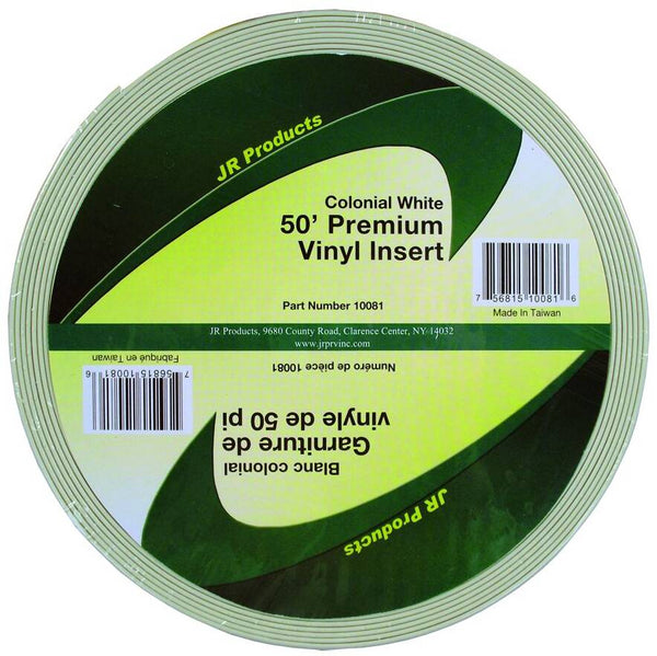 JR Products Premium Vinyl Insert - 50' x 1" - Colonial White  • 10081