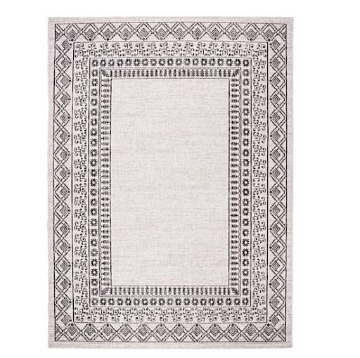 Safavieh Courtyard Collection Outdoor 5'3"X7'7" Medium Rectangle Rug - Black/Beige  • CY8484-36621-5