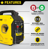 Champion Power Equipment 2500W Dual Fuel Inverter with CO Shield  • 201183