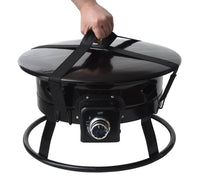 Flame King Outdoor Portable Propane Gas 19" Fire Pit Bowl with Self Igniter, Cover, and Carry Straps  • FKG6501D