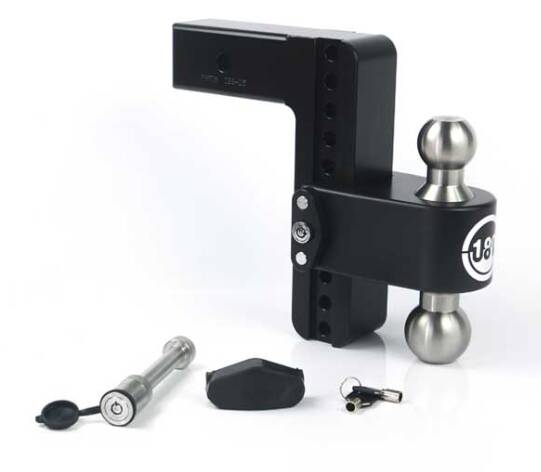 Weigh Safe 180 Adjustable 8" Drop with Dual Ball Mount and Hitch Pin for 2.5" Receivers  • LTB8-2.5-KA-CER-BLA