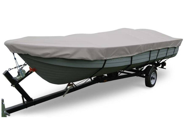 Carver Flex-Fit Haze Gray Poly-Guard Boat Cover for 14'-16' L x 78" W V-Hull, Jon & Drift Boats  • 79001