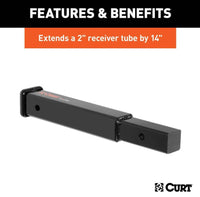 Curt 14" Receiver Tube Extender, 2" Shank, 3.500 LBS  • 45795