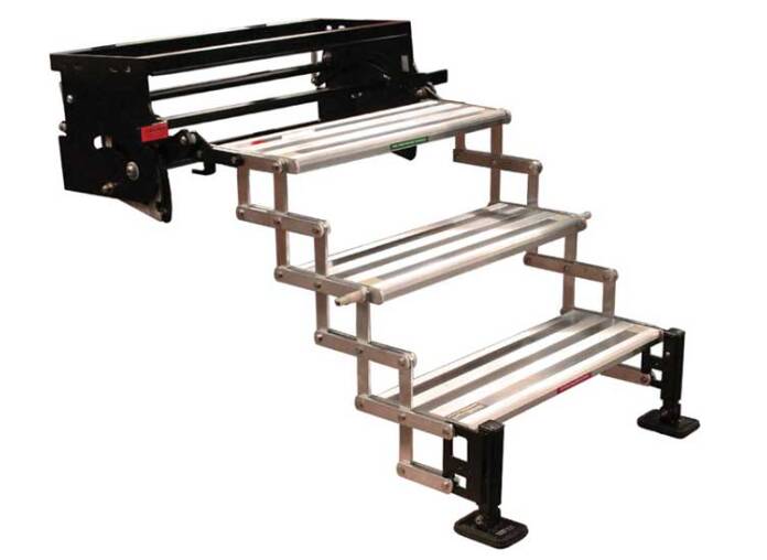 Torklift GlowStep Revolution 27.5"W x 8"D x 7.5"R Aluminum Silver 3 Entry Steps  • A8003