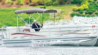 Carver Cadet Gray Sunbrella Acrylic Square Tube 4-Bow Standard Pontoon Bimini Top with Storage Boot, 8' L x 96"-102" W  • 510A-10