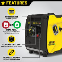 Champion Power Equipment 4500W Electric Start Dual Fuel Inverter  • 200988