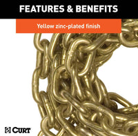 Curt 14' Transport Binder Safety Chain with 2 Clevis Hooks, 26,400 LBS, Yellow Zinc  • 80309