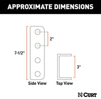 Curt Adjustable Coupler Channel, 3" I.D., 7-1/2" High  • 48610
