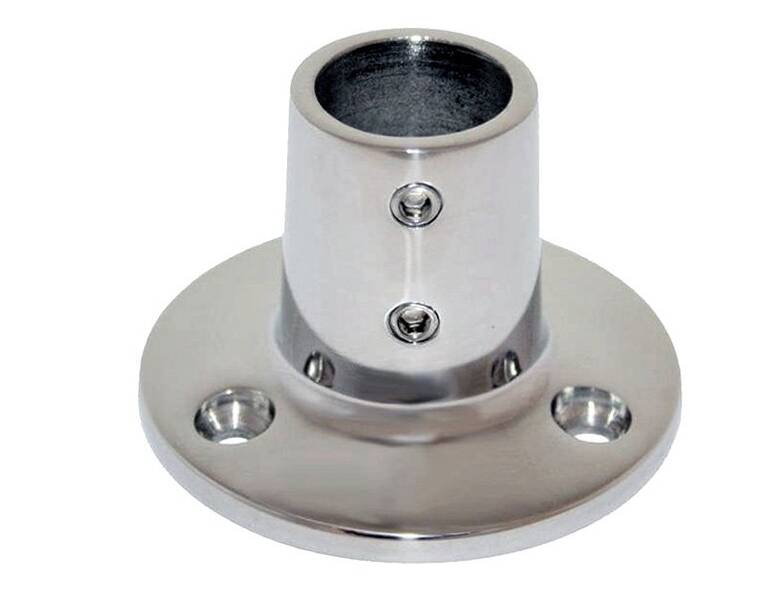 Whitecap 90° Stainless Steel Round Rail Base Fitting for 1" O.D. Tube  • 6139C