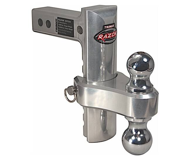 Trimax 6" Pin & Clip Aluminum Drop Hitch-Dual Ball Included  • TRZ6ALRP