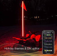 XK Glow Side by Side UTV 4' Whip Kit, XKChrome Smartphone App, Pair  • XK-WHIPB-ADV