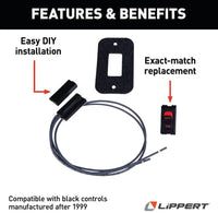 Lippert Kwikee Magnetic RV Door Switch Kit - Black  • 369311